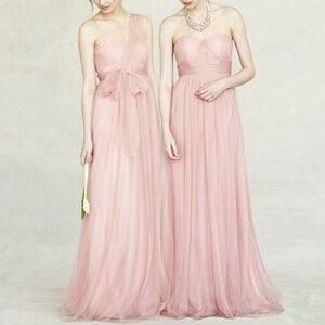 JENNY YOO Julia Convertible Tulle Maxi Dress in Whipped Apricot Style: 1853